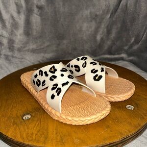 Black and White Open Toe Sandals